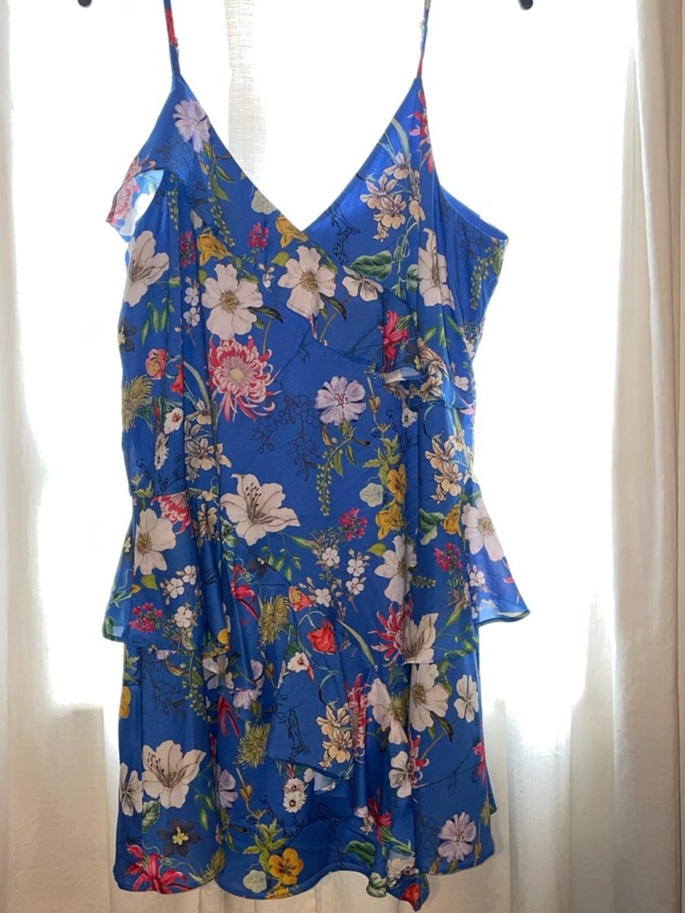 Parker Blue Floral Spaghetti Strap Dress